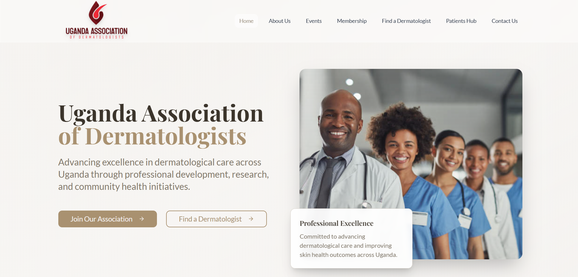 Uganda Association of Dermatology project screenshot